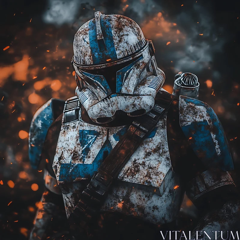 AI ART Weathered Clone Trooper in Battle