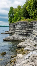 Rugged Cliffs and Tranquil Lake