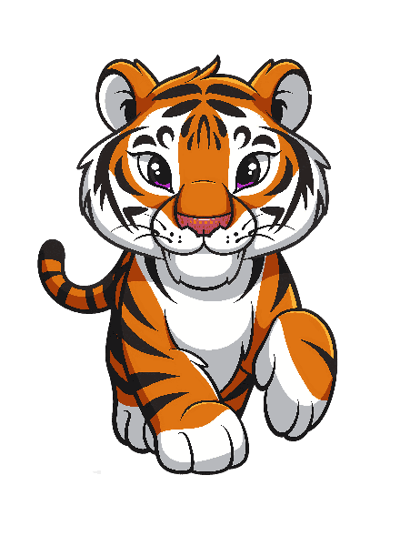 Playful Tiger Cartoon Design POD Design