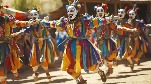 Masked Dancers in Celebration