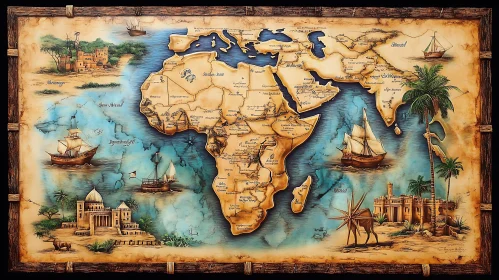 Antique Style Africa Map