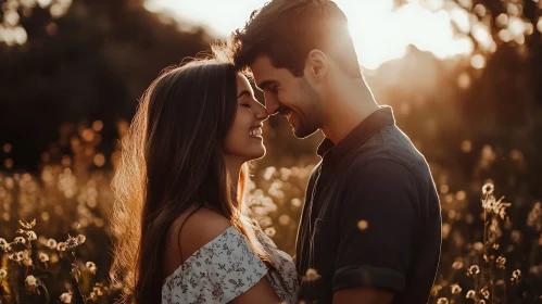 Golden Hour Romance: A Couple's Embrace