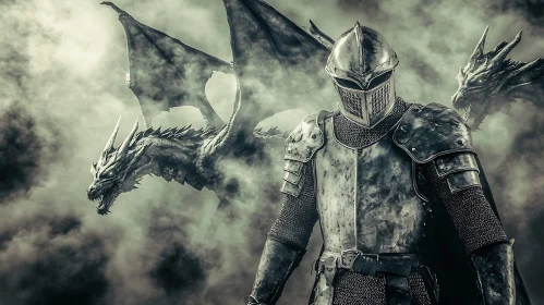 Armored Knight with Dragons Image