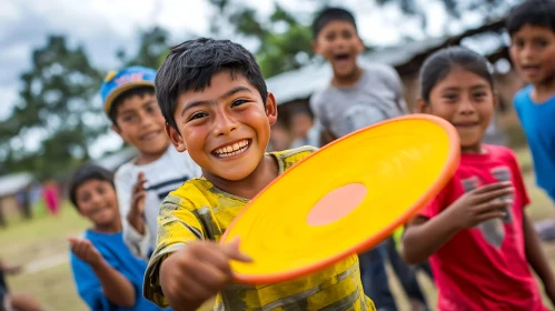 Children's Laughter and Frisbee Fun