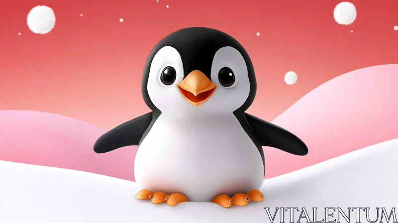 AI ART Charming Cartoon Penguin Image