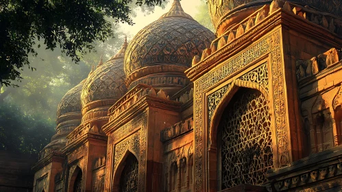 Islamic Architecture with Intricate Carvings