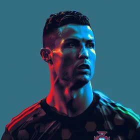 Cristiano Ronaldo Illuminated: A Dynamic Football Portrait