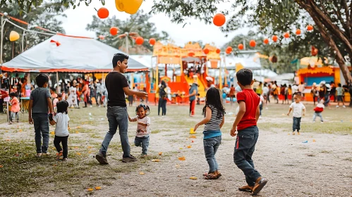 Kids Enjoying a Festive Outdoor Celebration