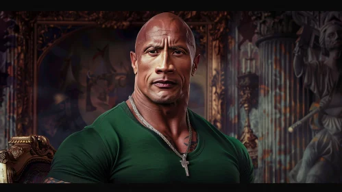 Artistic Portrait of Dwayne 'The Rock' Johnson