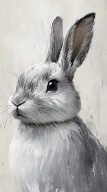 Artistic Representation of a White Bunny