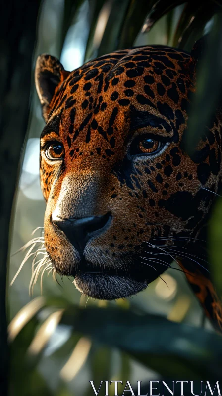 Jungle Jaguar Gaze AI Image