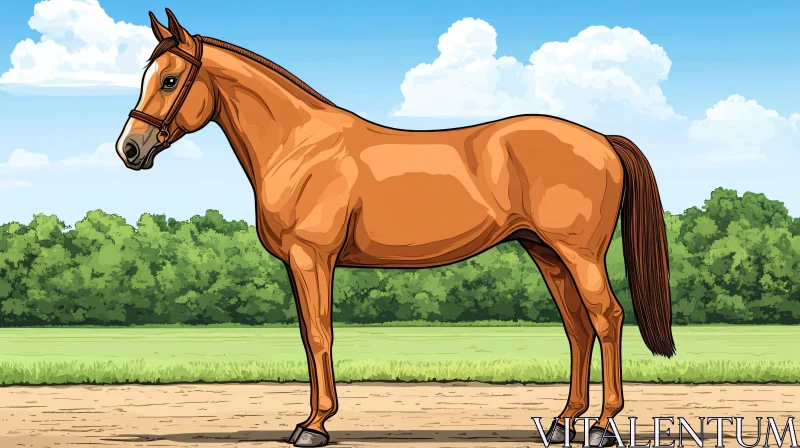 Majestic Horse in Nature AI Image