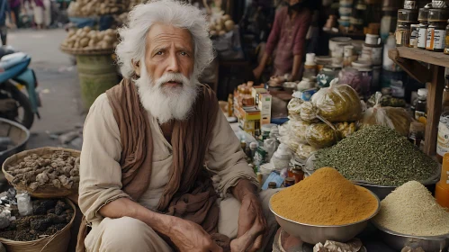 Old Man Selling Spices