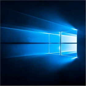 Abstract Blue Window Light Beams