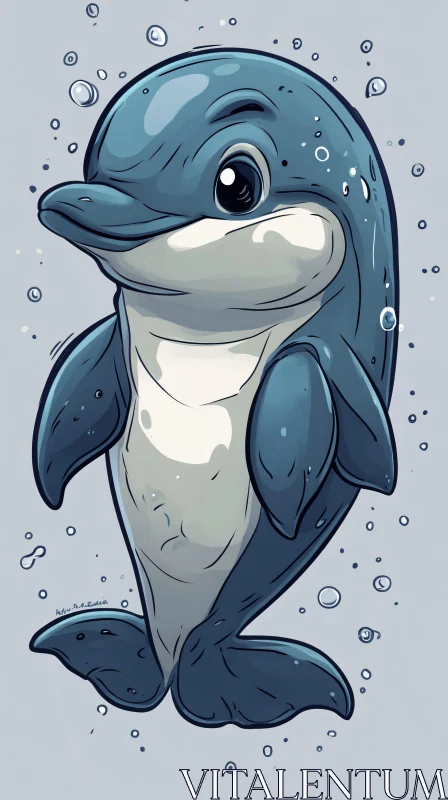 Playful Dolphin Drawing AI Image