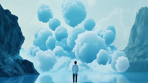 Man Gazing at Floating Clouds