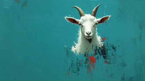 Artistic Goat on Textured Background
