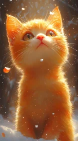 Winter Wonder with Orange Kitten