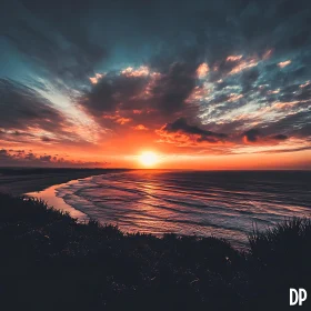 Sunset Over the Sea - A Tranquil View