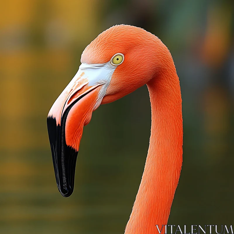 Flamingo Head and Neck Close-Up AI Image