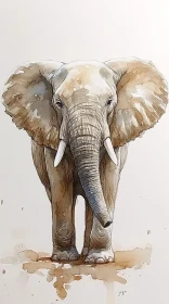 Artistic Elephant in Watercolors