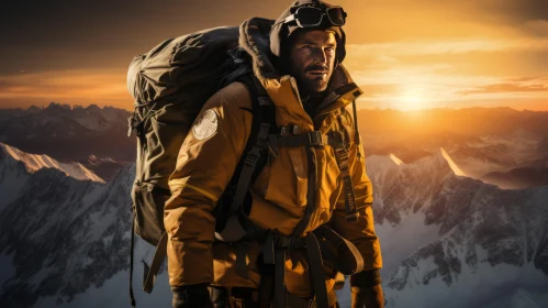 Backpacker atop Mountain at Sunset - Emotive Portraiture