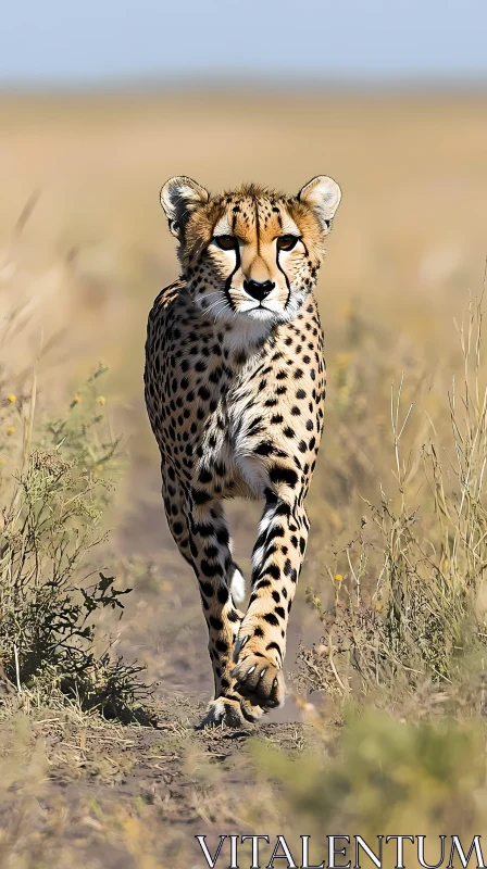 Cheetah in Its Natural Habitat AI Image