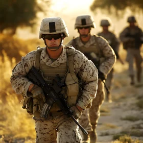 Camouflaged Soldiers on Patrol