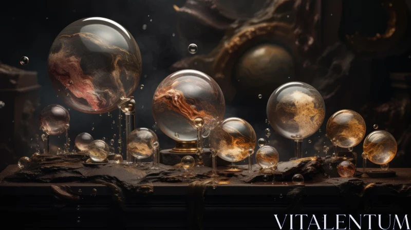 Captivating 3D Animation with Crystal Balls | Fluid and Organic Forms AI Image