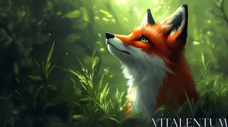 Red Fox in Forest AI Image