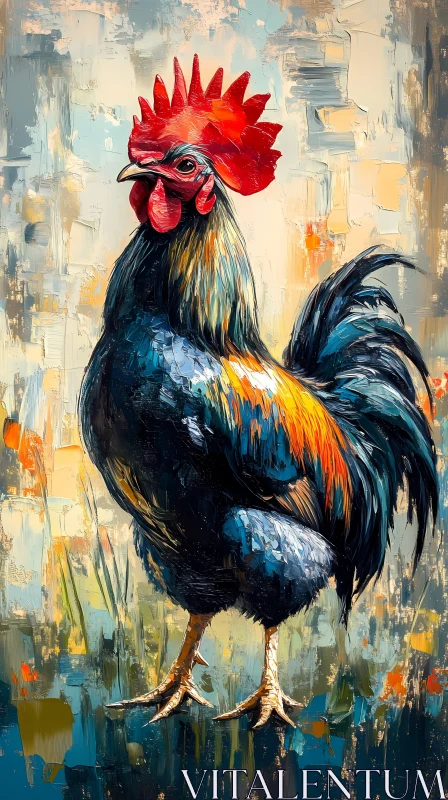 Expressive Rooster Art AI Image