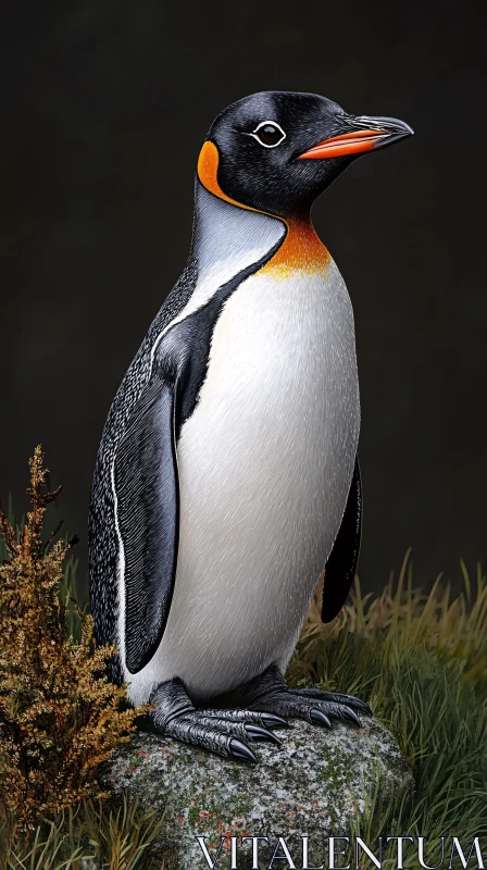 Regal Penguin with Vibrant Plumage AI Image