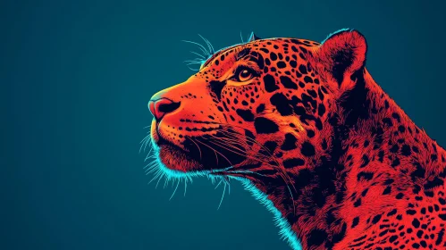 Vivid Leopard Profile Illustration