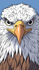 Fierce Bald Eagle Illustration