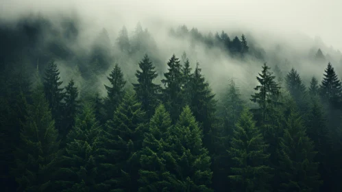Mystical Foggy Forest - Transcendentalist Nature Imagery