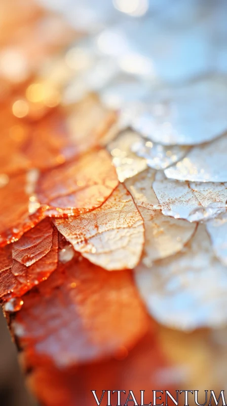 Sun-kissed Orange and White Leaves: A Macro Shot AI Image