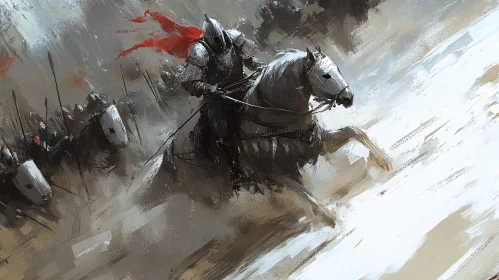 Equestrian Knight in the Heat of Battle