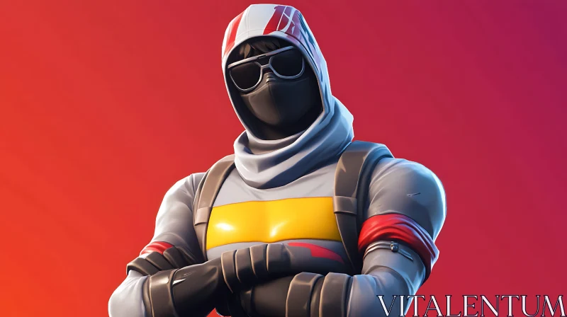 AI ART Masked Fortnite Character with Goggles