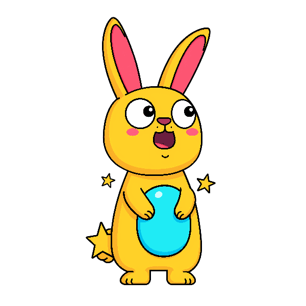 Playful Rabbit with Blue Egg POD Design