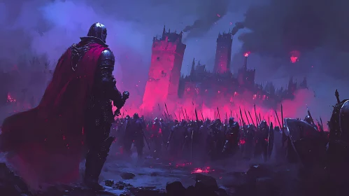Medieval Knight Facing Castle Siege
