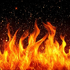 Fiery Blaze with Orange Flames