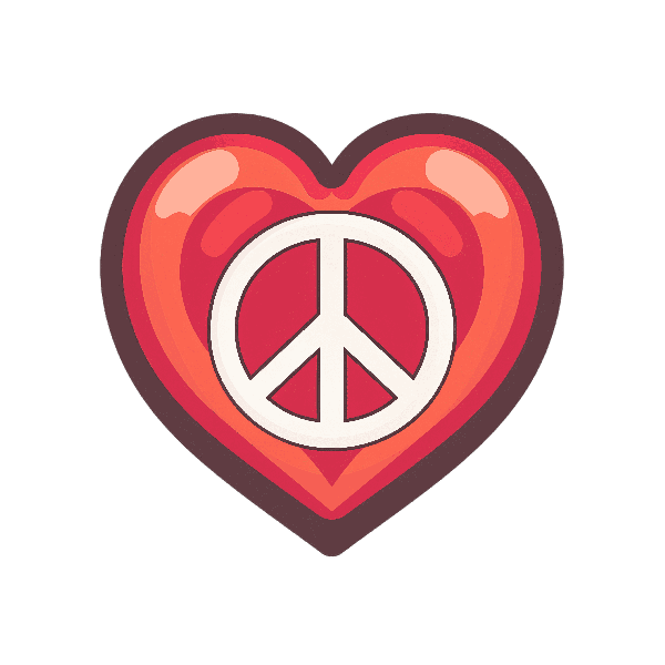 POD Design Heart and Peace Symbol T-Shirt