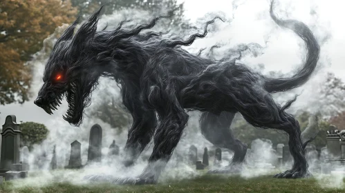 Ghostly Hound Cemetery Apparition