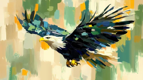 Eagle Artwork with Brush Strokes