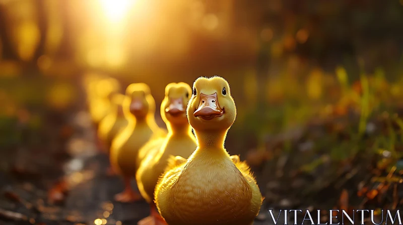 Ducklings in a Row AI Image