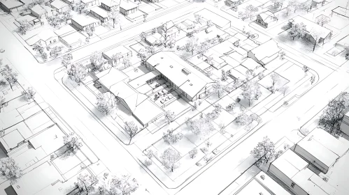 Aerial Sketch of a Residential Area