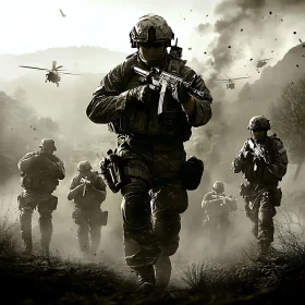 Military Operation: Soldiers on Patrol