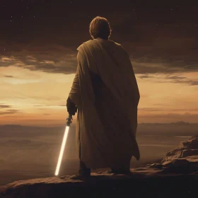 Sunset Contemplation: Jedi's Journey