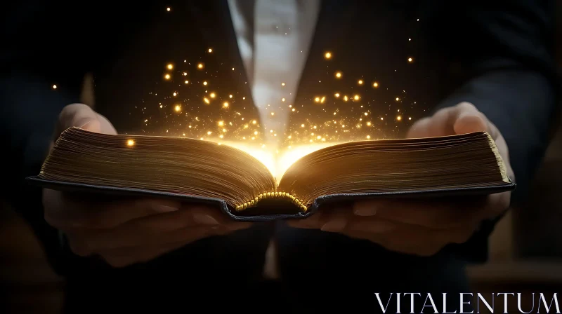 AI ART Golden Light Emanating from Open Book