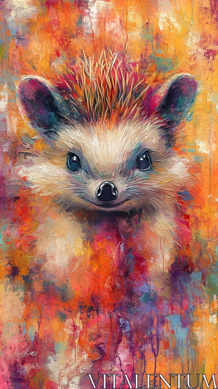 AI ART Colorful Hedgehog Portrait